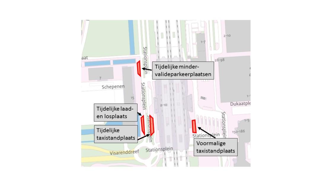 Taxi's tijdelijk naar westkant station, tot zomer '26 minder kiss and ride