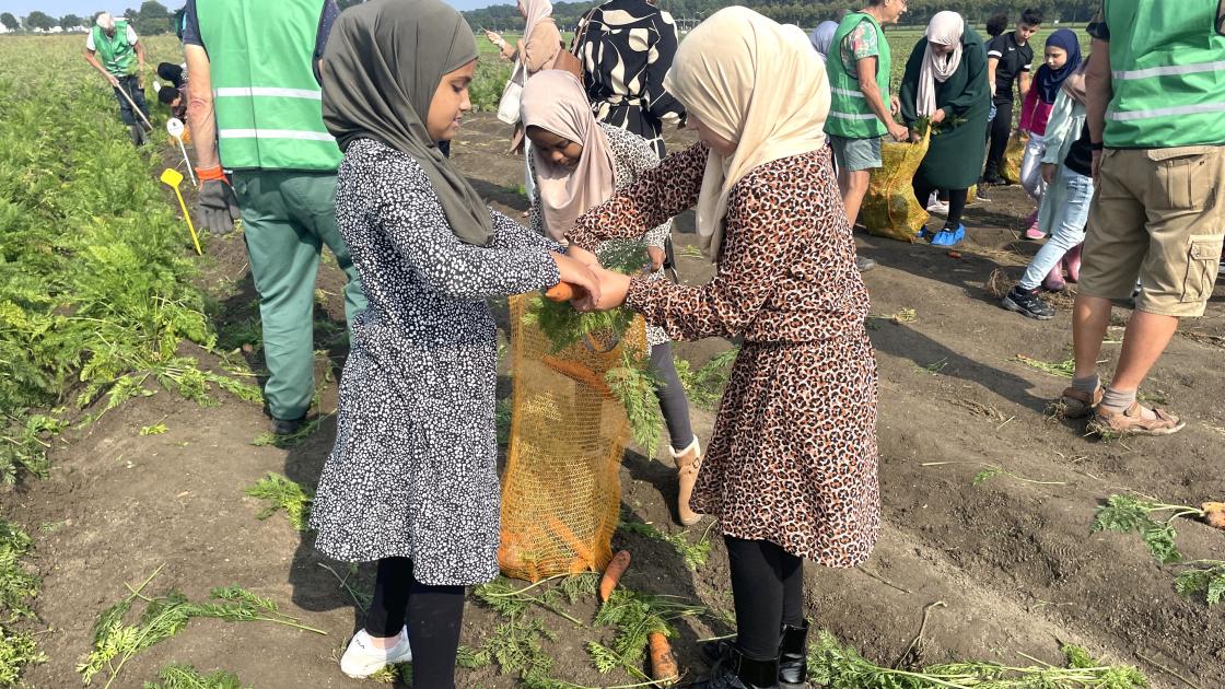 Kinderen oogsten en leren zo de oorsprong van voedsel kennen