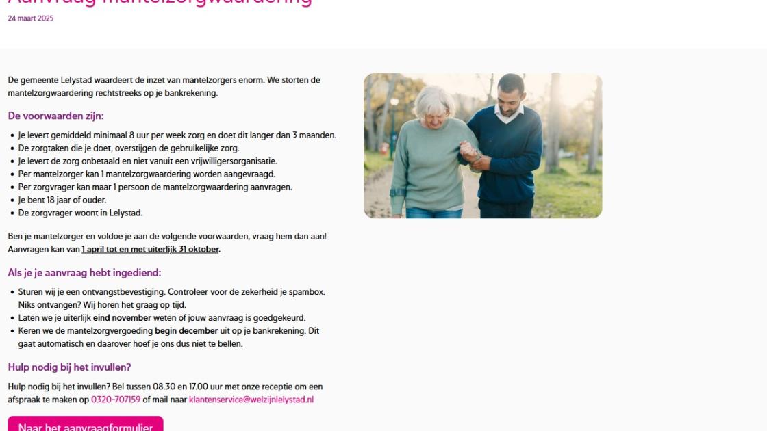 Besparing uitvoering mantelzorgcompliment door eenvoudiger proces en controle