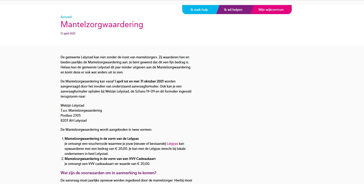 Bonus mantelzorger verlaagd tot 100 euro en niet tot 20, zoals college wilde