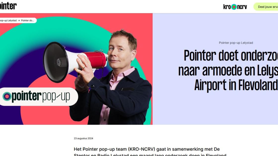 Onderzoekers Pointer met pop-up redactie in voormalige Eetalage