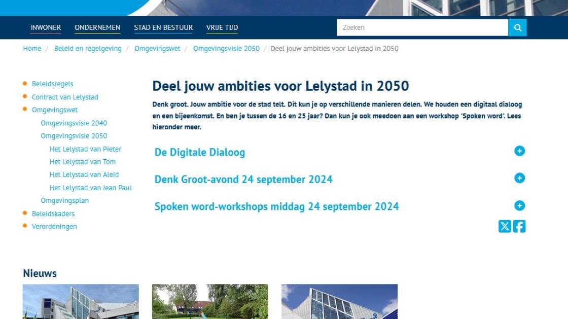 Meedenken over wat voor stad Lelystad is en moet worden