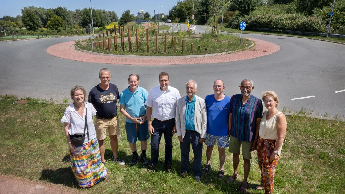 Omwonenden en landschapsarchitecten maken wat moois van rotonde
